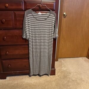 Gray and brown striped Dress